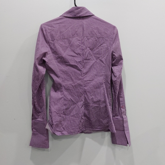 Pink Tartan Purple Pinstripe Slim Fit Button Shirt - Picture 6 of 6